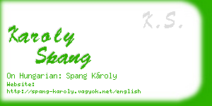 karoly spang business card